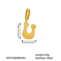 1 Piece 7 * 9mm 304 Stainless Steel Letter Polished Pendant Jewelry Accessories sku image 19