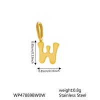 1 Piece 7 * 9mm 304 Stainless Steel Letter Polished Pendant Jewelry Accessories sku image 21