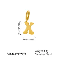 1 Piece 7 * 9mm 304 Stainless Steel Letter Polished Pendant Jewelry Accessories sku image 22