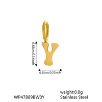 1 Piece 7 * 9mm 304 Stainless Steel Letter Polished Pendant Jewelry Accessories sku image 23