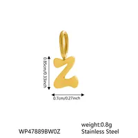 1 Piece 7 * 9mm 304 Stainless Steel Letter Polished Pendant Jewelry Accessories sku image 24