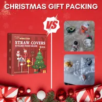 Christmas Casual Cute Pastoral Santa Claus Silica Gel Straw Decorative Cap 1 Set main image 3