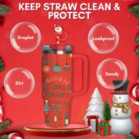 Christmas Casual Cute Pastoral Santa Claus Silica Gel Straw Decorative Cap 1 Set main image 2