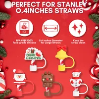 Christmas Casual Cute Pastoral Santa Claus Silica Gel Straw Decorative Cap 1 Set main image 4