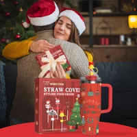 Christmas Casual Cute Pastoral Santa Claus Silica Gel Straw Decorative Cap 1 Set main image 5