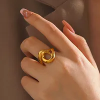 Wholesale Jewelry Simple Style Irregular 304 Stainless Steel 18K Gold Plated Polishing Open Rings main image 1