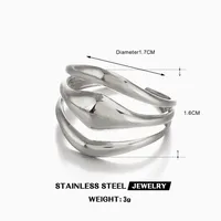 Wholesale Jewelry IG Style Simple Style Lines 304 Stainless Steel 18K Gold Plated Polishing Rings sku image 2