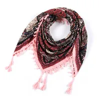 Designed  Bohemian Women Scarf Ethnic Style Knot Tassel Scarf Jacquard Large Square sku image 15