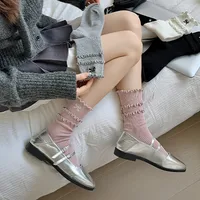 Women's Simple Style Solid Color Cotton Crew Socks A Pair main image 4