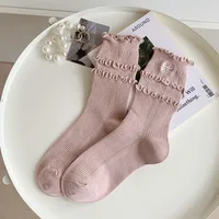 Women's Simple Style Solid Color Cotton Crew Socks A Pair sku image 2