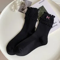 Women's Simple Style Solid Color Cotton Crew Socks A Pair sku image 3