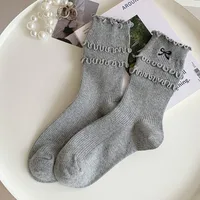 Women's Simple Style Solid Color Cotton Crew Socks A Pair sku image 4
