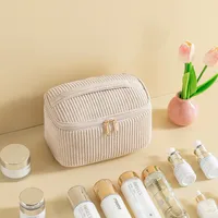 Elegant Basic Streetwear Solid Color Corduroy Square Makeup Bags & Storage main image 1
