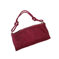 Silver Black Gold Pu Leather Solid Color Rhinestone Square Evening Bags sku image 10