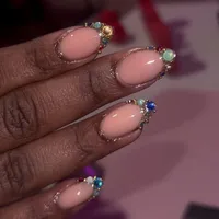 Glam French Style Solid Color Plastic Press-on Nails 1 Set main image 1