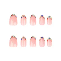 Glam French Style Solid Color Plastic Press-on Nails 1 Set main image 2