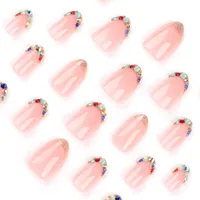 Glam French Style Solid Color Plastic Press-on Nails 1 Set main image 3
