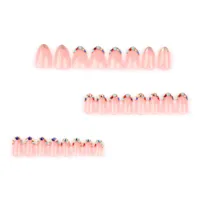 Glam French Style Solid Color Plastic Press-on Nails 1 Set main image 5