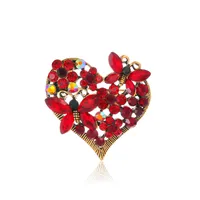 Sweet Heart Shape Butterfly Alloy Plating Inlay Rhinestones Unisex Brooches main image 5
