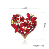 Sweet Heart Shape Butterfly Alloy Plating Inlay Rhinestones Unisex Brooches main image 2
