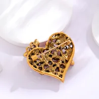 Sweet Heart Shape Butterfly Alloy Plating Inlay Rhinestones Unisex Brooches main image 3