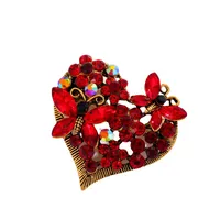 Sweet Heart Shape Butterfly Alloy Plating Inlay Rhinestones Unisex Brooches main image 4