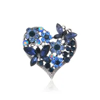Sweet Heart Shape Butterfly Alloy Plating Inlay Rhinestones Unisex Brooches sku image 1