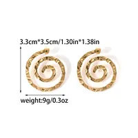 1 Pair Casual Vacation Commute Vortex Mosquito-repellent Incense 304 Stainless Steel 14K Gold Plated Ear Studs sku image 1