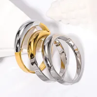 IG Style Simple Style Geometric 304 Stainless Steel Mixed Metal Plating Unisex Bangle main image 4