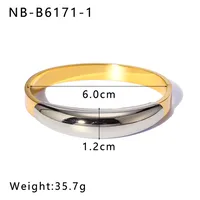 IG Style Simple Style Geometric 304 Stainless Steel Mixed Metal Plating Unisex Bangle sku image 1