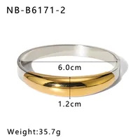 IG Style Simple Style Geometric 304 Stainless Steel Mixed Metal Plating Unisex Bangle sku image 3