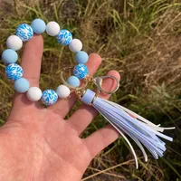 Casual Streetwear Color Block Silica Gel Bracelets Keychain sku image 4