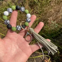 Casual Streetwear Color Block Silica Gel Bracelets Keychain sku image 7