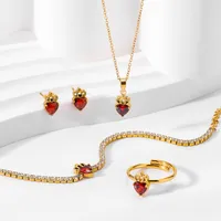 Simple Style Heart Shape Titanium Steel Inlay Zircon Women's Jewelry Set main image 1