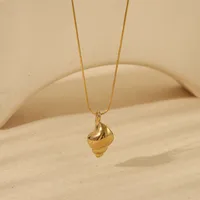 Wholesale Jewelry Beach Commute Turtle Flower Snail 304 Stainless Steel 18K Gold Plated Pendant Necklace main image 4