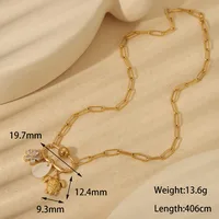 Wholesale Jewelry Beach Commute Turtle Flower Snail 304 Stainless Steel 18K Gold Plated Pendant Necklace main image 5