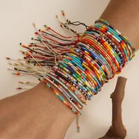 Bohemian Round Seed Bead Wax Line Copper  Beaded Bracelets Wholesale main image 1