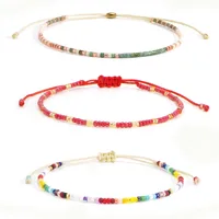 Bohemian Round Seed Bead Wax Line Copper  Beaded Bracelets Wholesale sku image 1