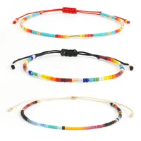 Bohemian Round Seed Bead Wax Line Copper  Beaded Bracelets Wholesale sku image 7