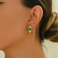 1 Pair Elegant Simple Style Geometric 304 Stainless Steel 18K Gold Plated Ear Studs main image 2