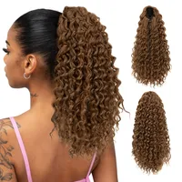 Women's African Style Multicolor Casual High Temperature Wire Long Curly Hair Wig Clips sku image 5