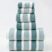 Casual Stripe Coral Fleece Towels Bath Towels Towels sku image 1