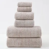 Casual Stripe Coral Fleece Towels Bath Towels Towels sku image 4