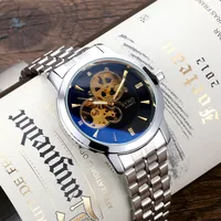 Business Solid Color Single Folding Buckle Mechanical Watch Men's Watches main image 2
