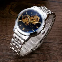 Business Solid Color Single Folding Buckle Mechanical Watch Men's Watches sku image 3