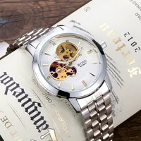 Business Solid Color Single Folding Buckle Mechanical Watch Men's Watches main image 3