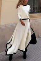 Holiday Women's Vacation Simple Style Solid Color Polyester Skirt Sets Skirt Sets sku image 1