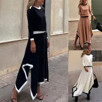 Holiday Women's Vacation Simple Style Solid Color Polyester Skirt Sets Skirt Sets main image 1