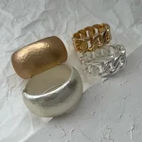 Vintage Style Solid Color Alloy Unisex Bangle main image 2