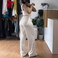 Daily Women's Casual Solid Color Polyester Pants Sets Pants Sets main image 2